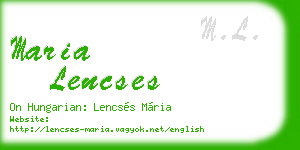 maria lencses business card