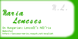 maria lencses business card